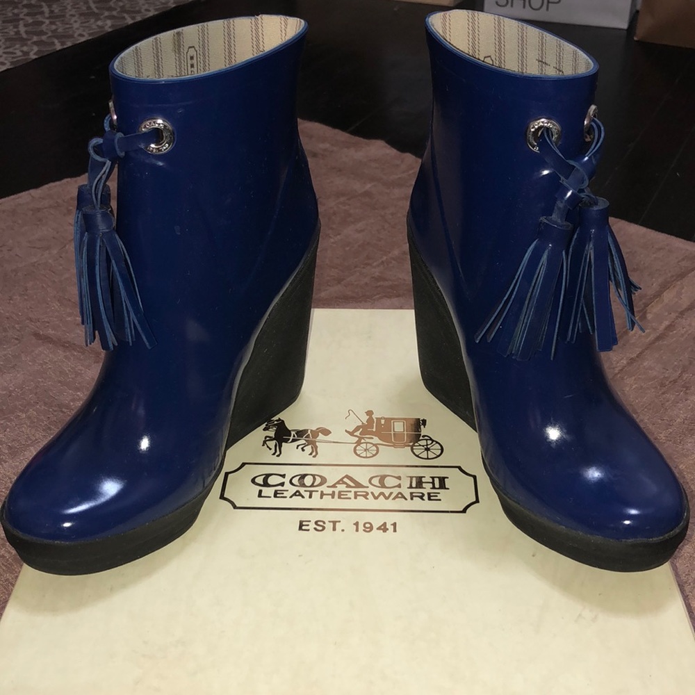 Coach Bina Shiny Rubber Rain Boots